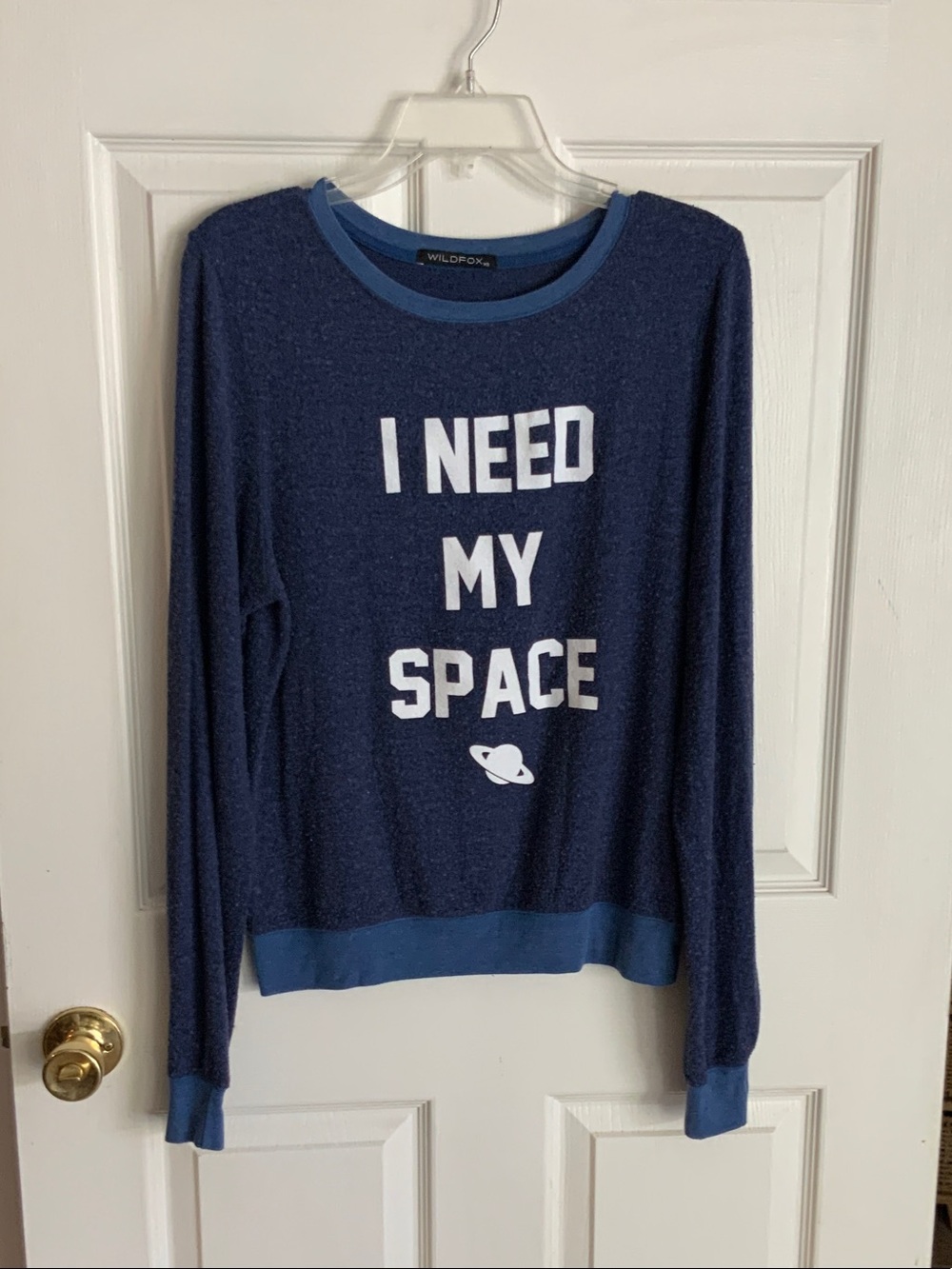 Wildfox Navy & White 'I Need My Space' Crewneck Sweater